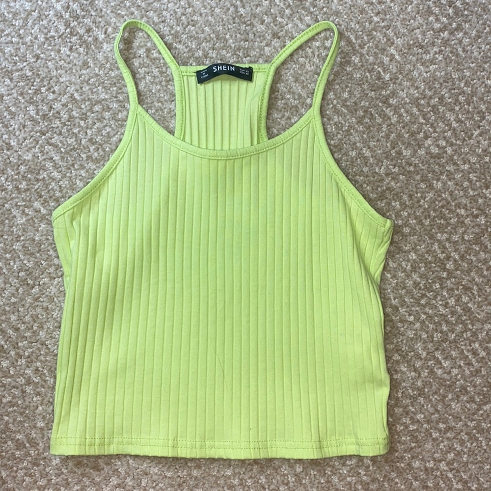 SHEIN lime green cropped tank